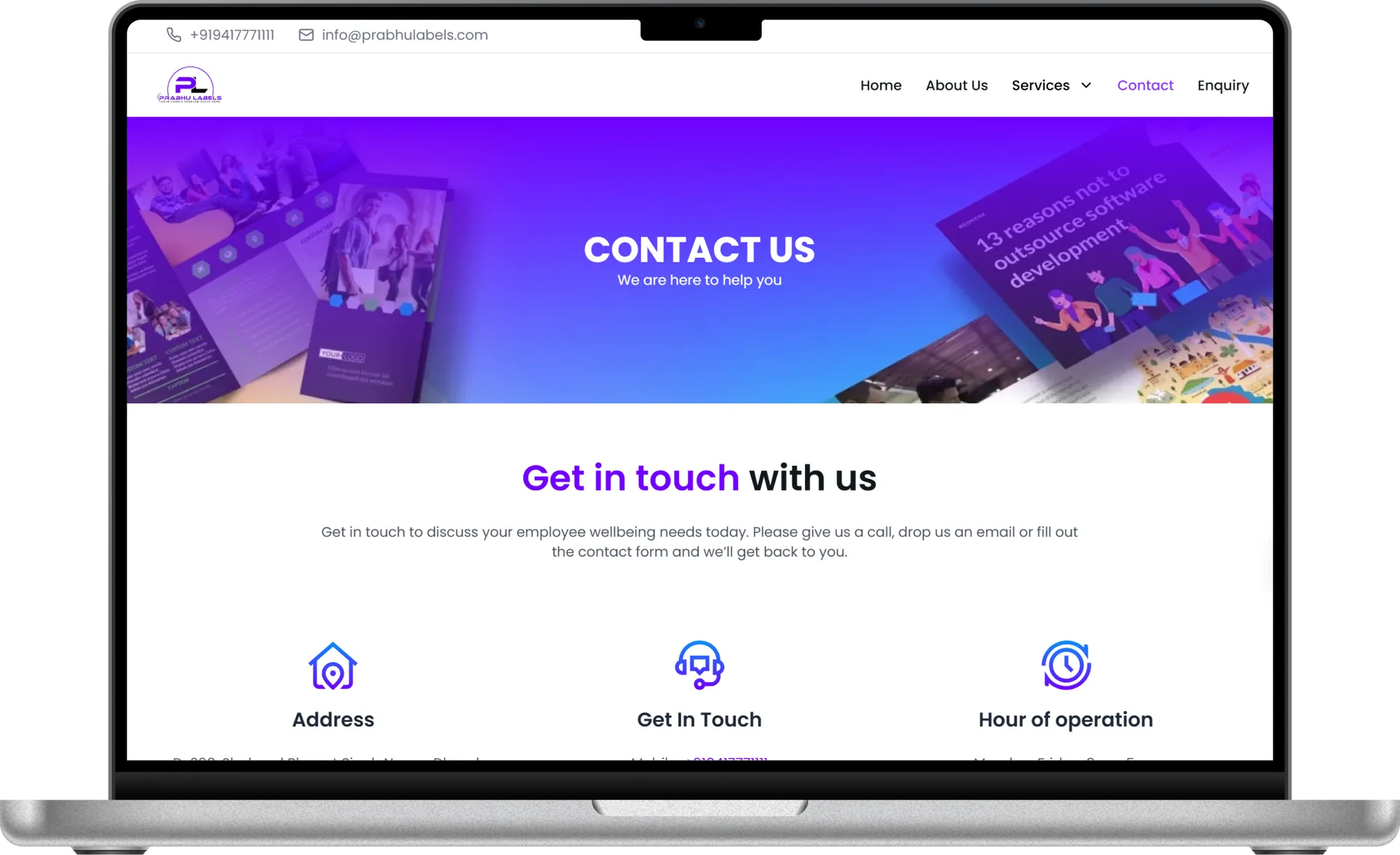 Prabhu Labels web screenshot 3 showing key features and user interface